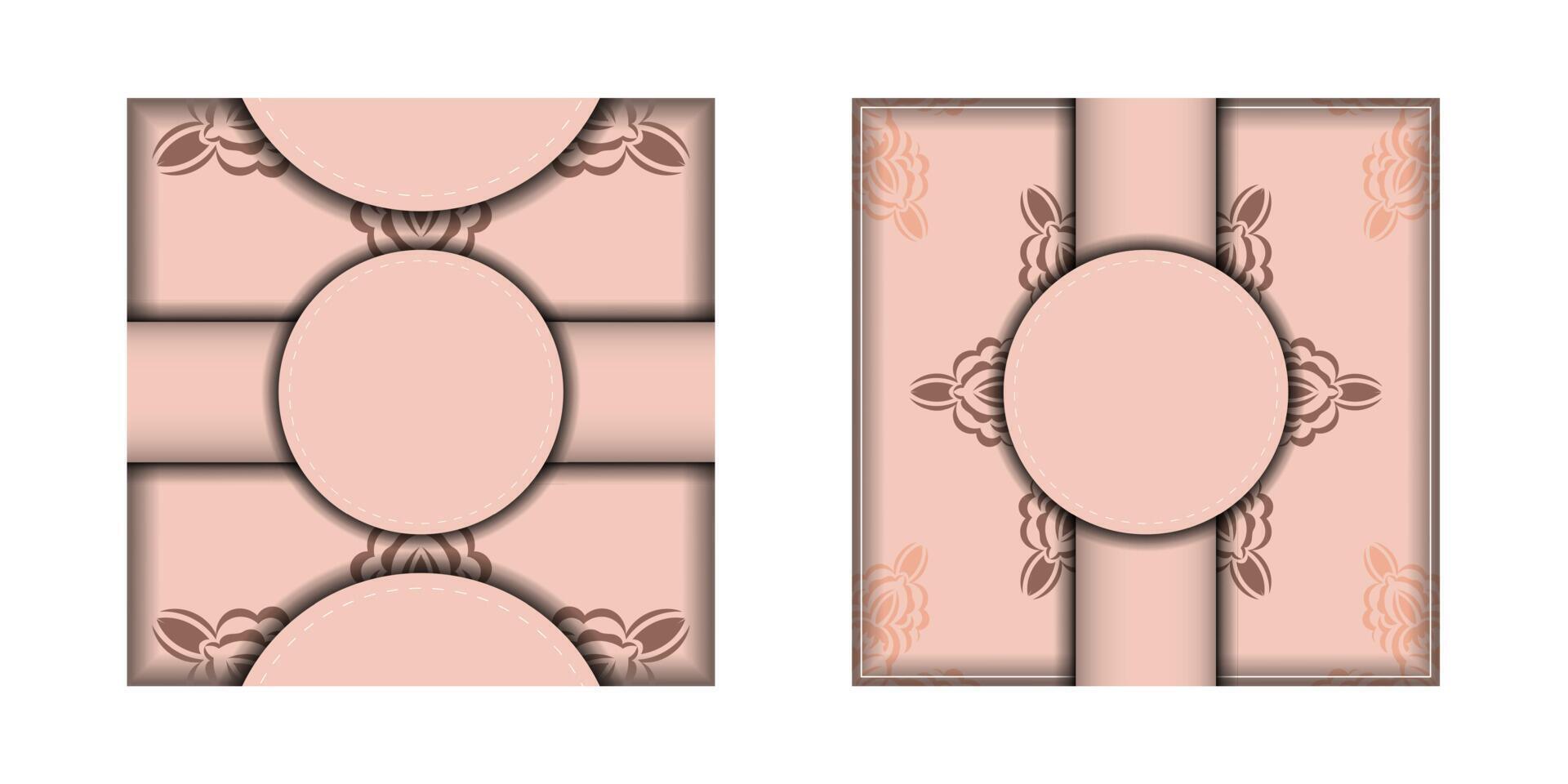 Two pink and brown frames with ornate designs vector