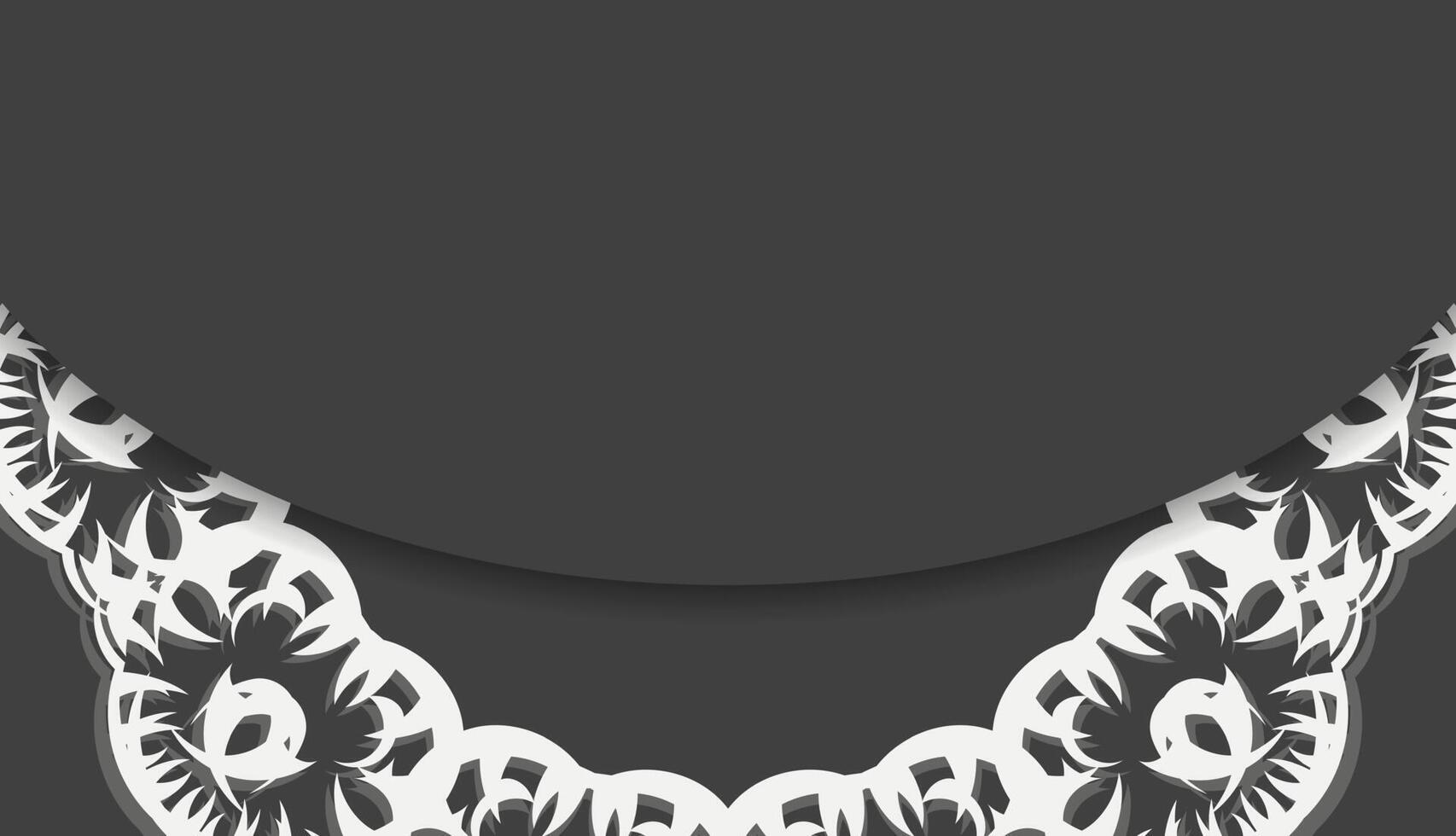 Black banner with abstract white pattern for logo design vector
