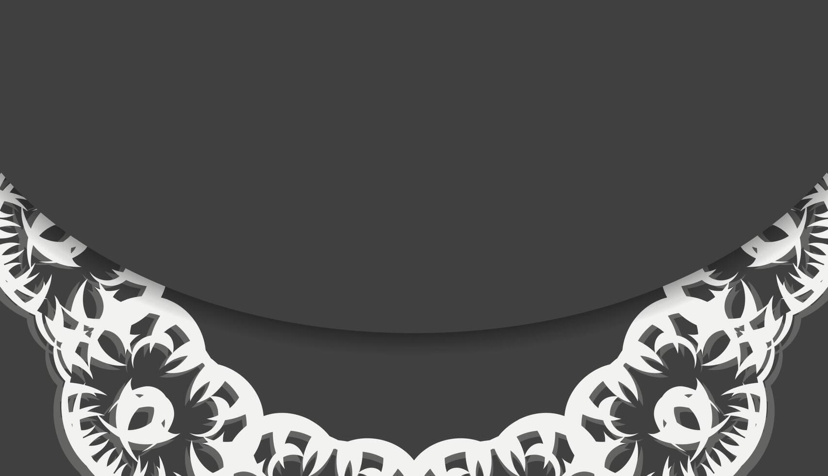 banner negro con un patrón blanco abstracto para el diseño del logotipo vector