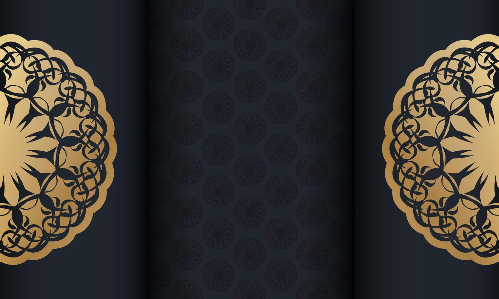 Baner in black with a luxurious gold pattern and a place for your text vector