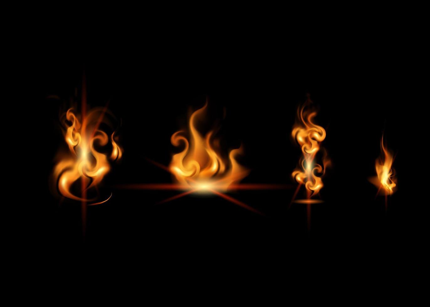 Mysterious magic fire realistic style vector
