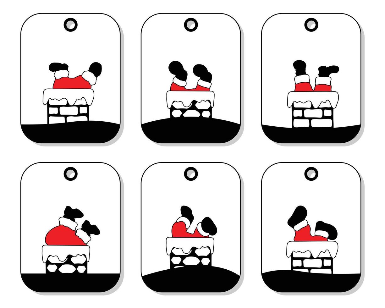 Set of Christmas and new year gift tags. vector