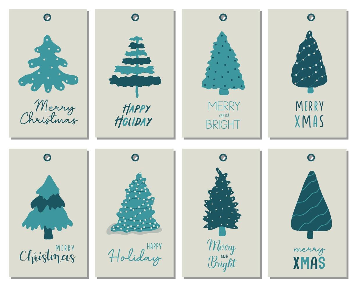 colección de letras de citas de tipografía de feliz navidad para etiquetas de regalo, tarjetas de felicitación y más. vector