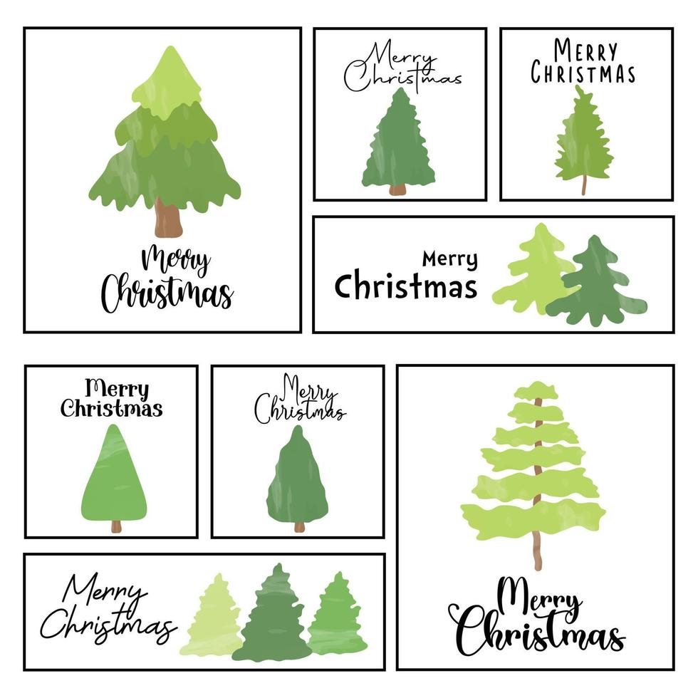 Collection of Merry Christmas typography quotes lettering for gift, greeting card and more. vector