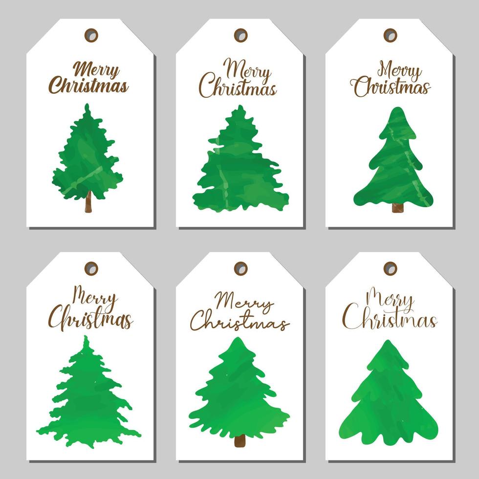 Collection of Merry Christmas typography quotes lettering for gift tags, greeting card and more. vector