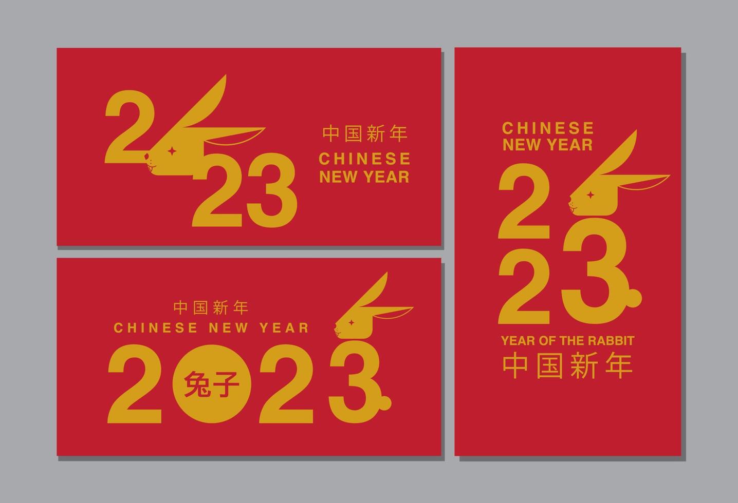 año nuevo lunar, año nuevo chino 2023, año del conejo, diseño de plantilla vector