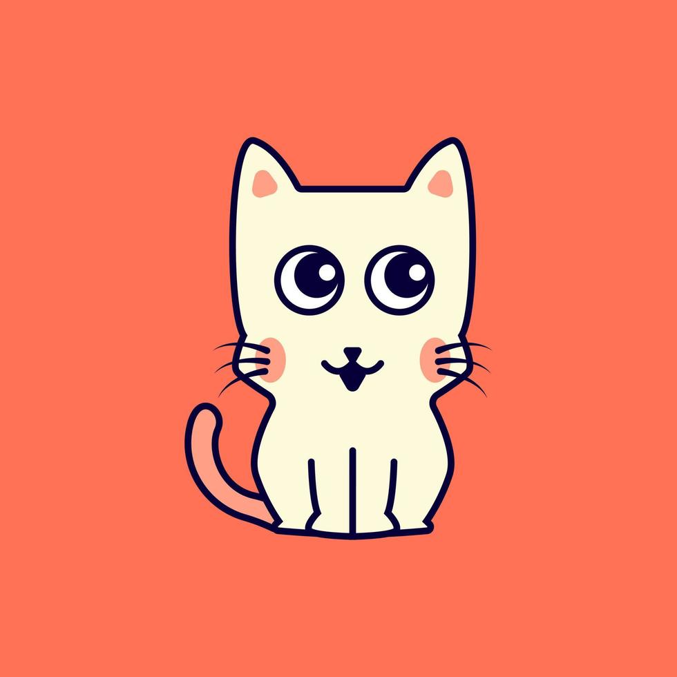 Modern cute cat character illustration design vector