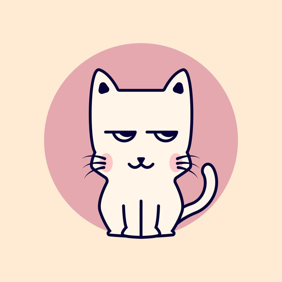 Modern cute cat character illustration design vector