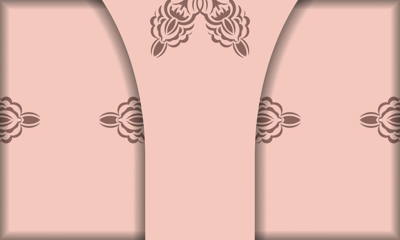 A pink background with a brown pattern vector