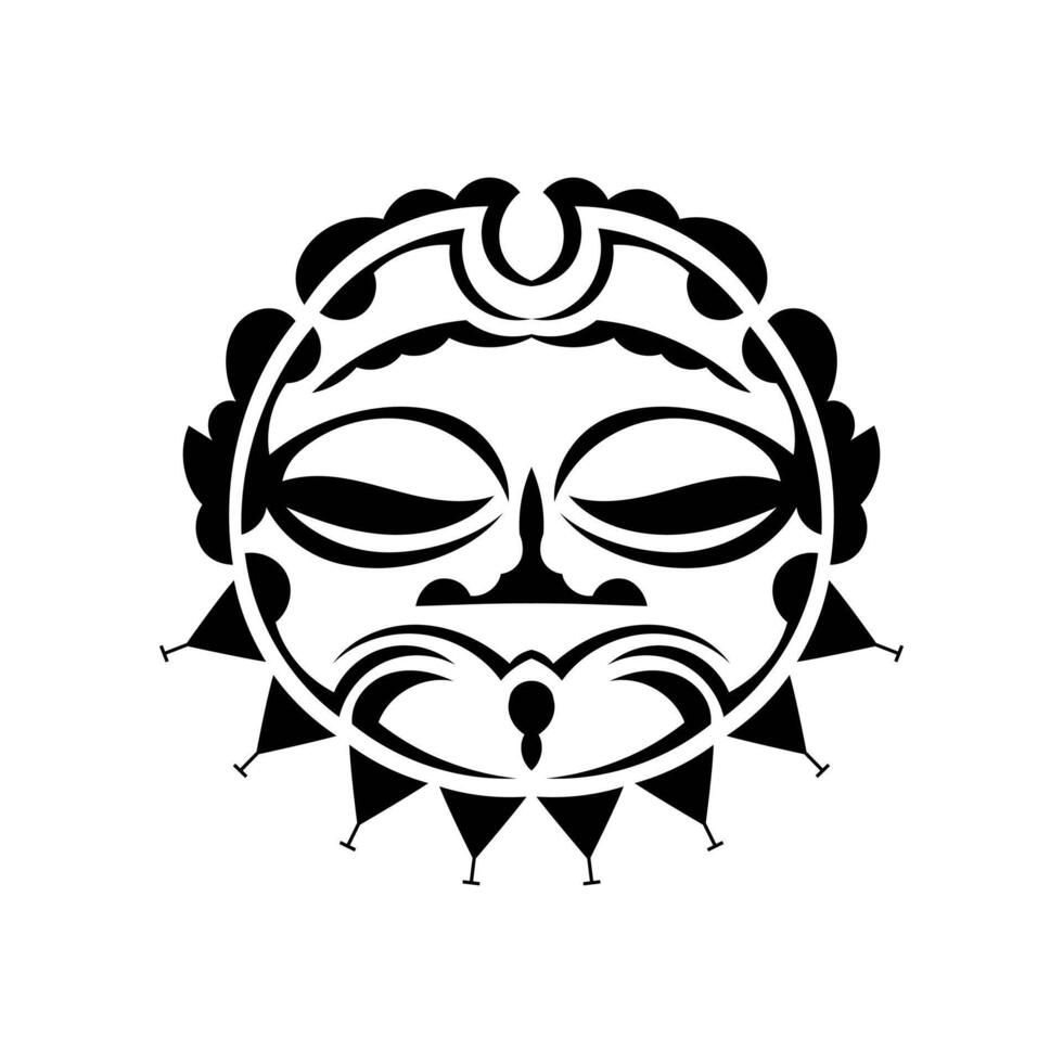 Polynesian tattoo styled masks. illustration. vector