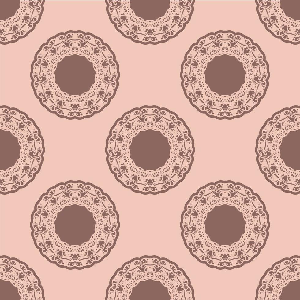 Seamless pink pattern with vintage ornament. vector