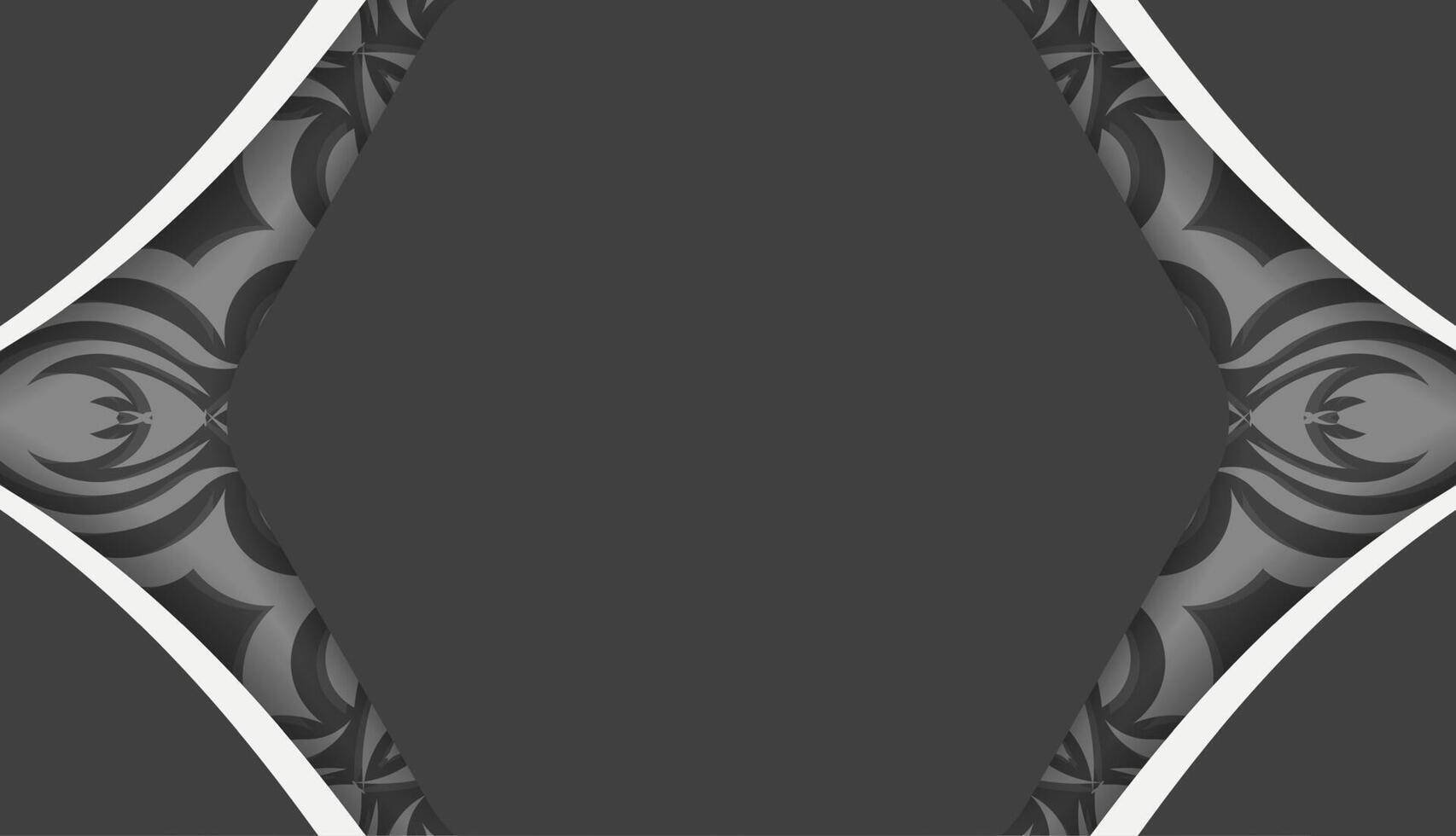 Black banner with Greek white ornament and space for text vector