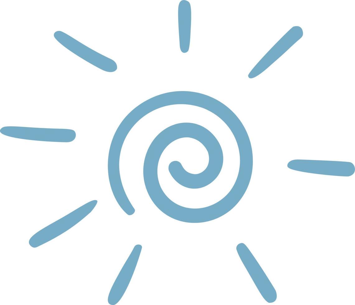 Sun Doodle Line vector