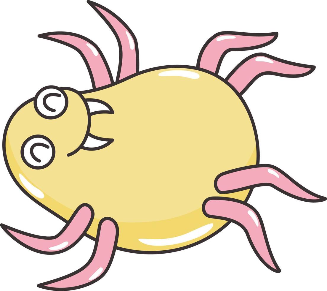 Mite Happy Lying on the Ground vector
