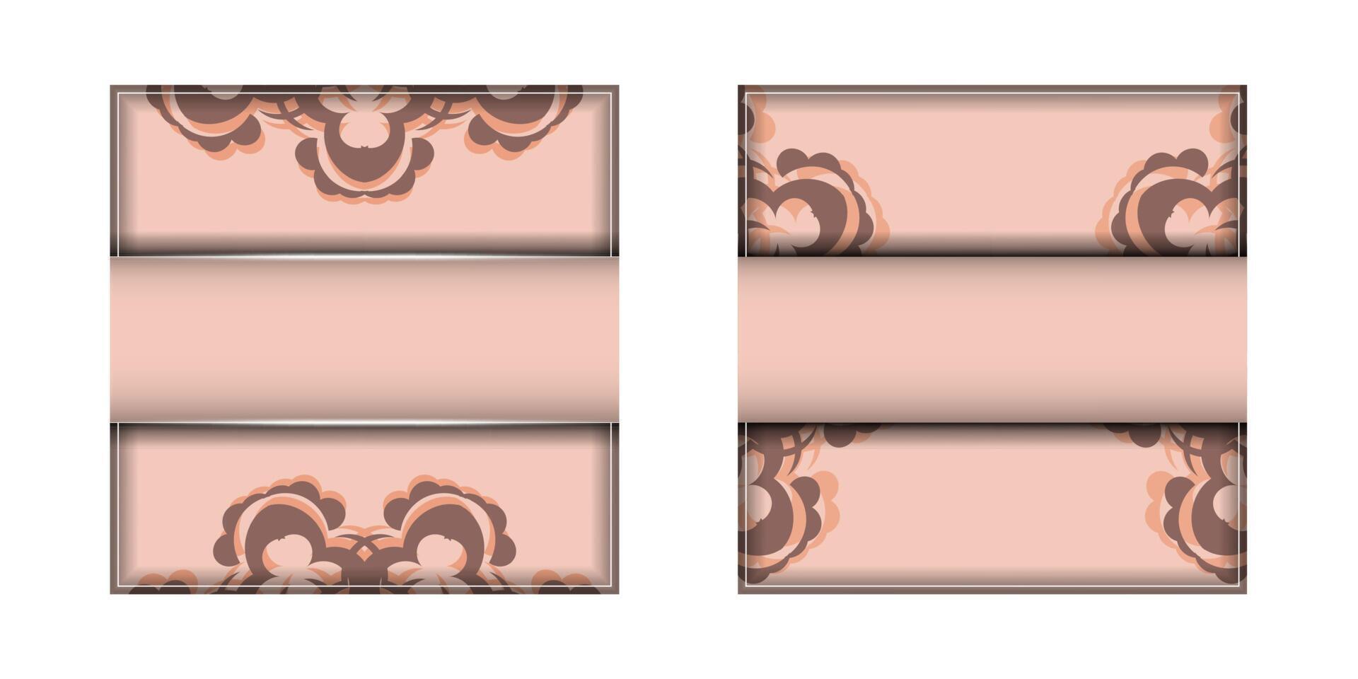 Two pink and brown banners with ornate designs vector