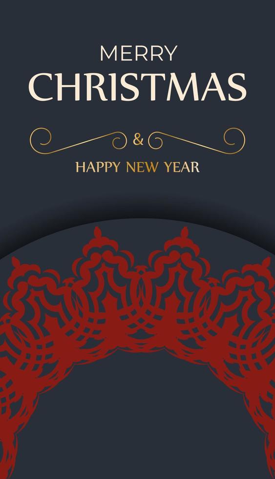 cartel de cocina vectorial feliz año nuevo y adorno rojo. diseño de tarjeta de felicitación en color gris listo para imprimir de feliz navidad con motivos invernales. vector