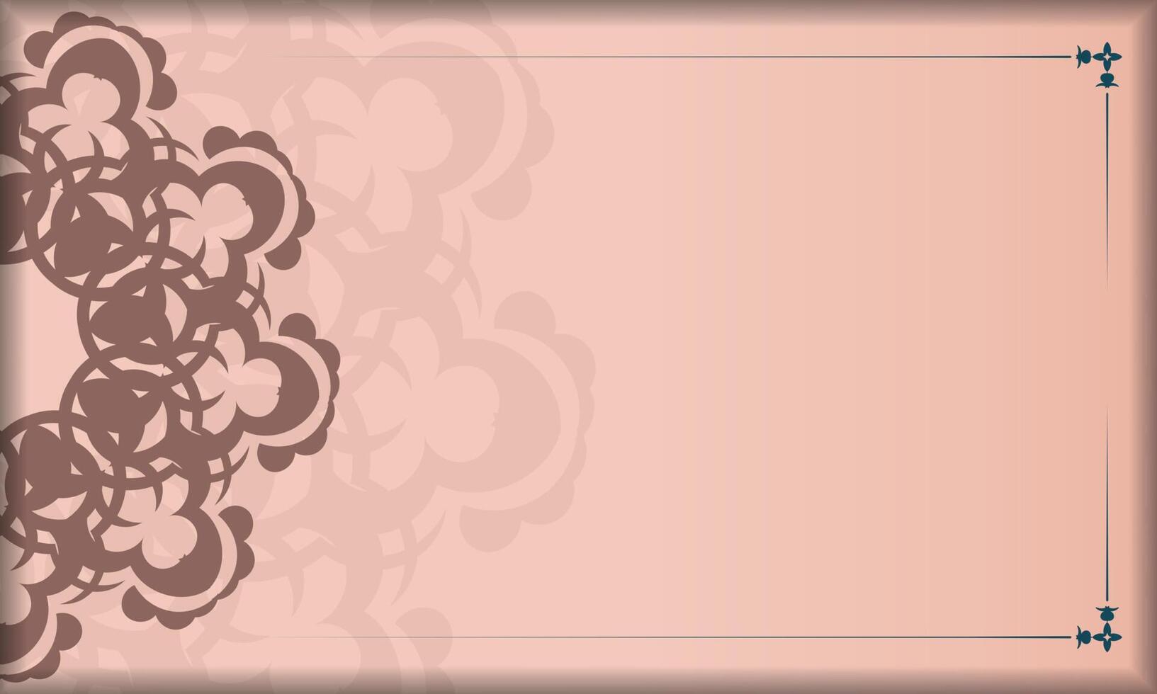 A pink and brown background with a lace pattern vector
