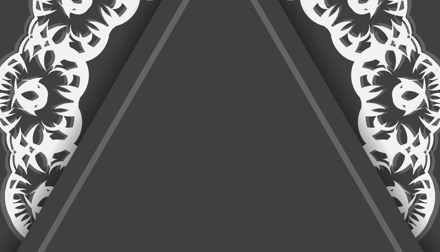 Baner of black color with mandala white ornament for design under the logo vector