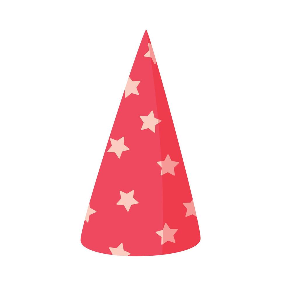 red birthday cap with stars pattern vector