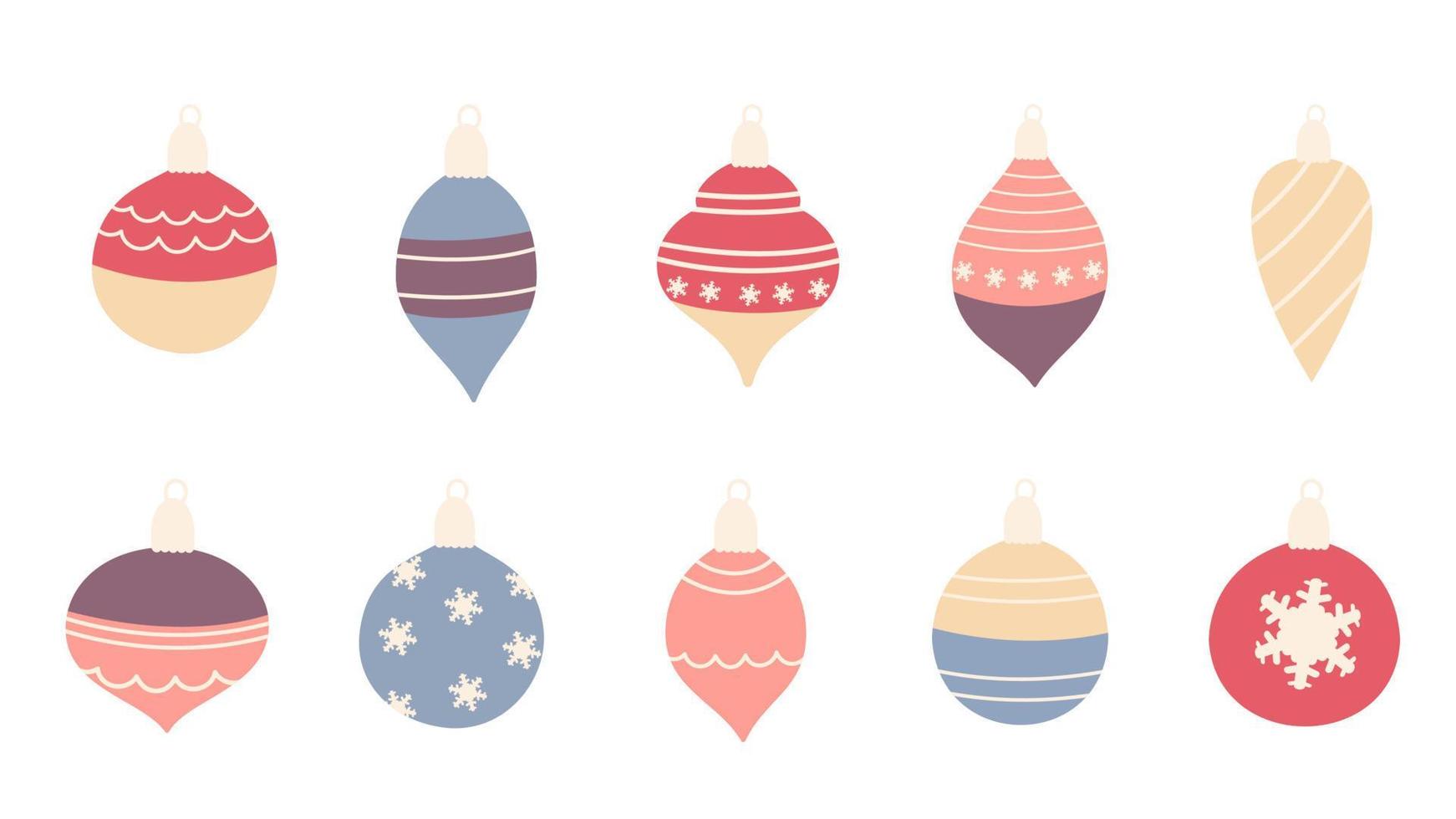 conjunto de decoraciones navideñas vector