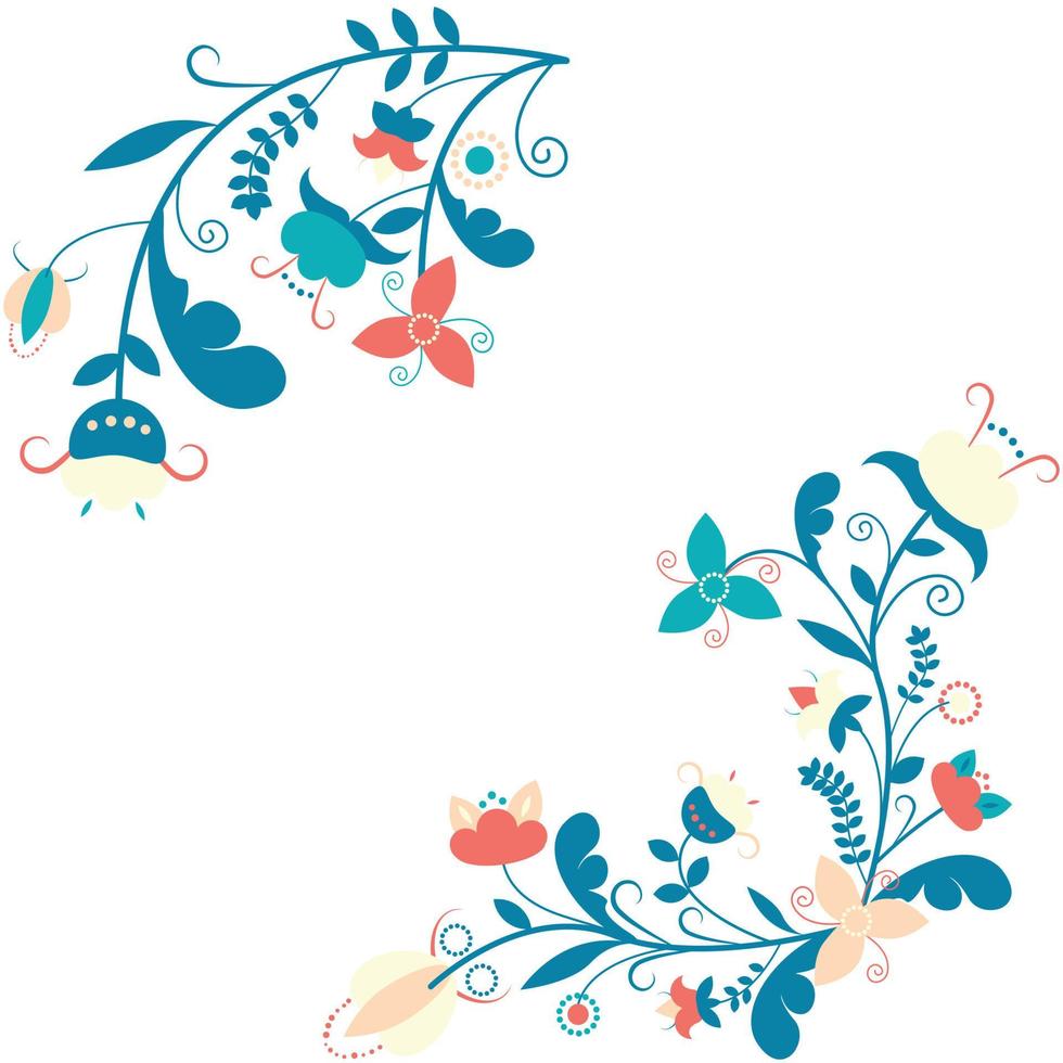 floral branches pastel colors vector