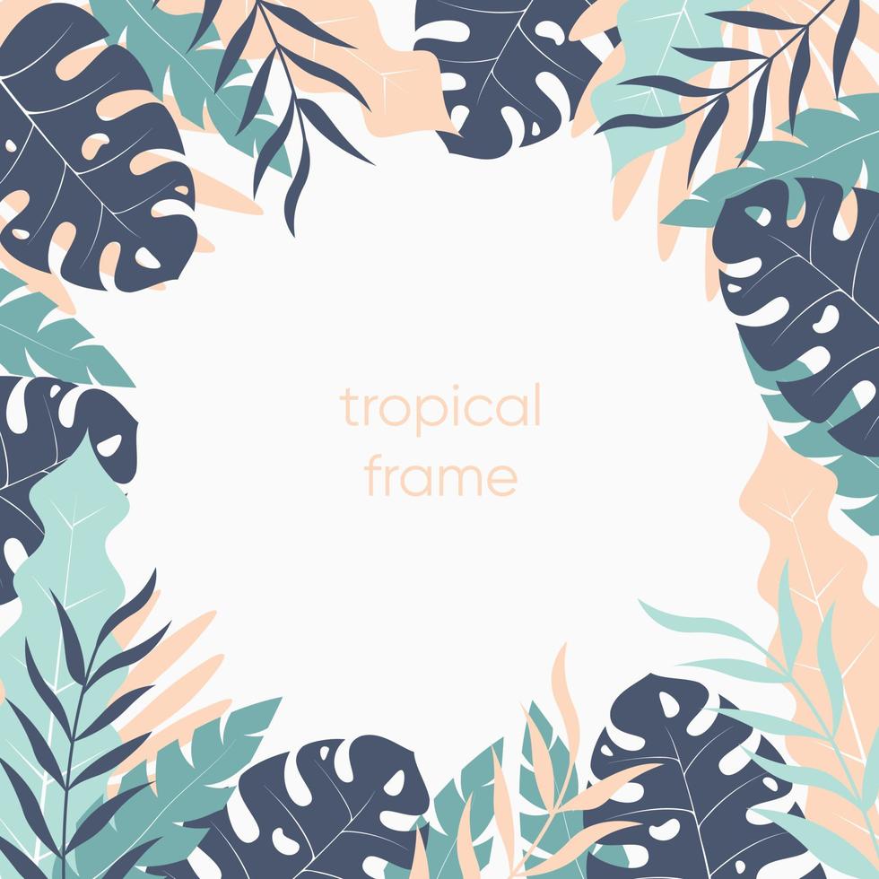 tropical leaves border vector