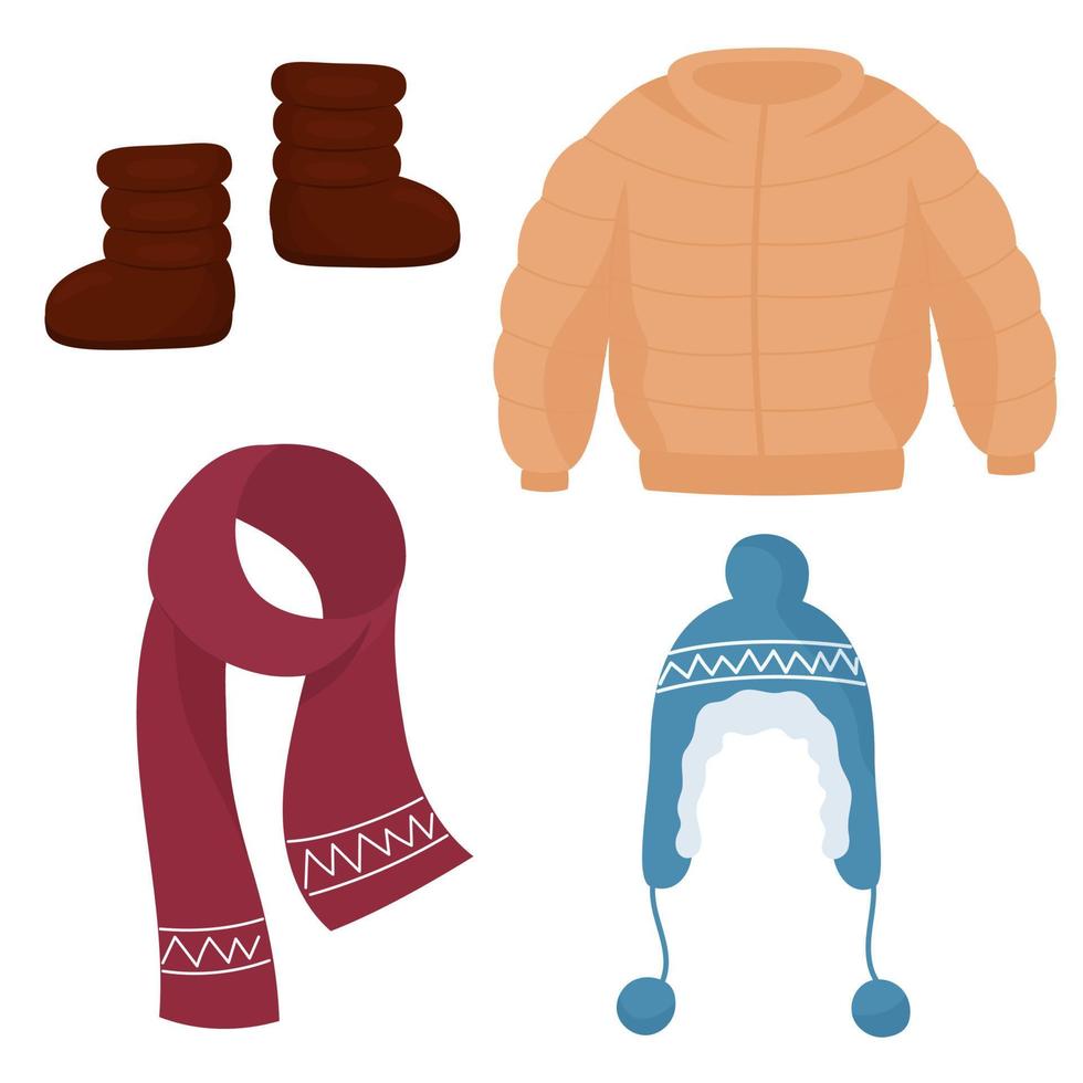 warm clothes set vector