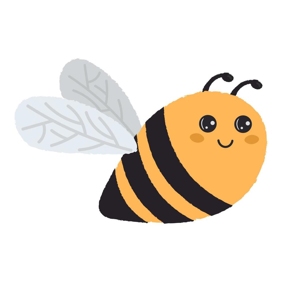 abeja de dibujos animados lindo aislado sobre fondo blanco. ilustración vectorial vector