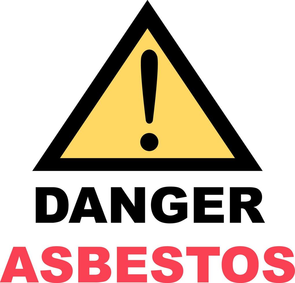 Danger asbestos hazard warning sign vector