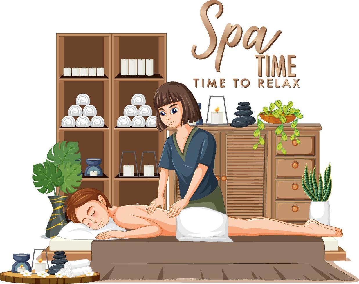 Spa time text design for banner or poster vector