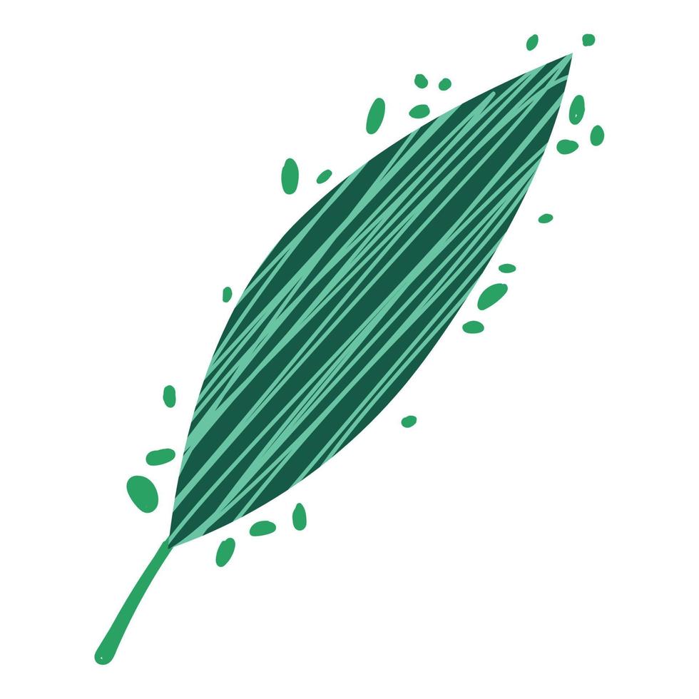 leaf nature foliage decoration lines green icon on white background vector