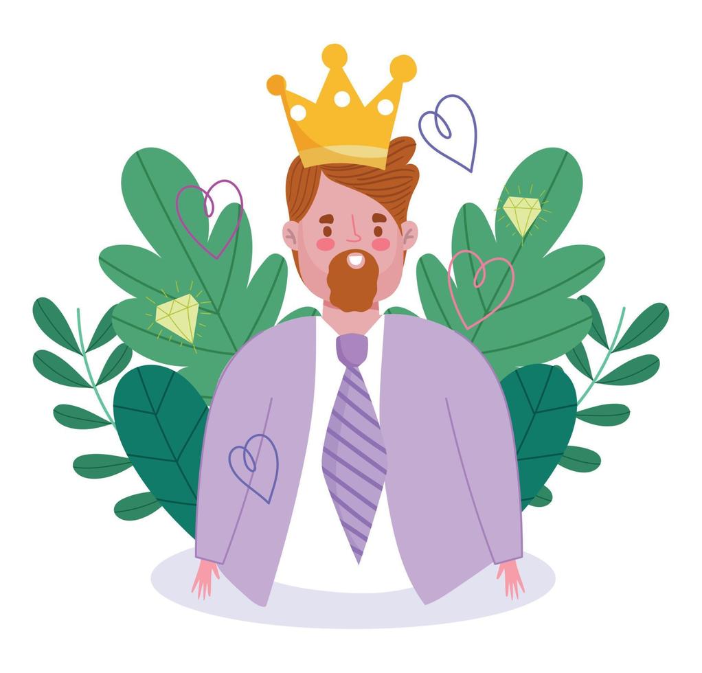 Avatar man cartoon with crown vector design