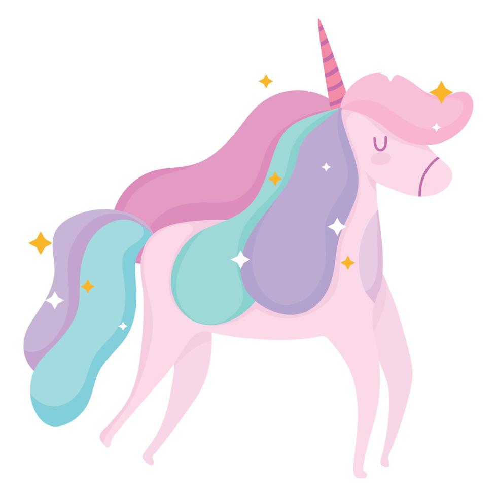 unicorn animal fantasy magical cartoon icon vector