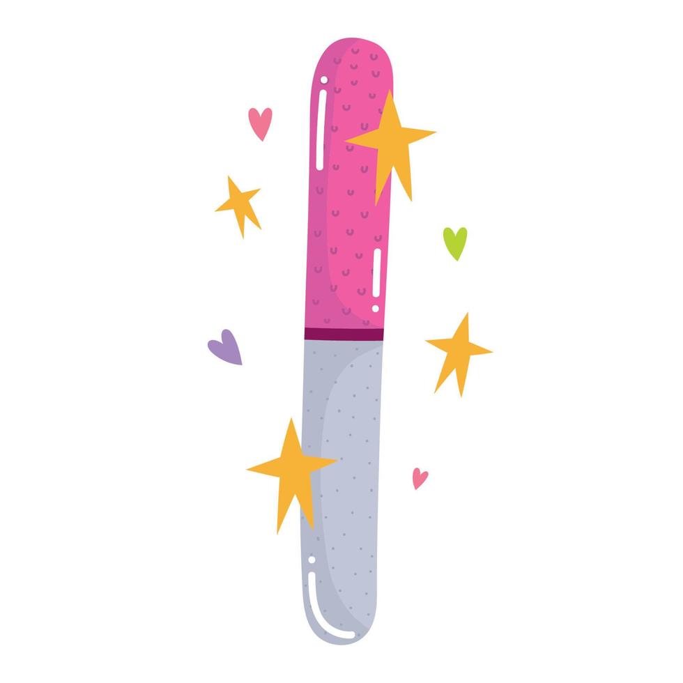 manicure nail file care tool in cartoon style vector