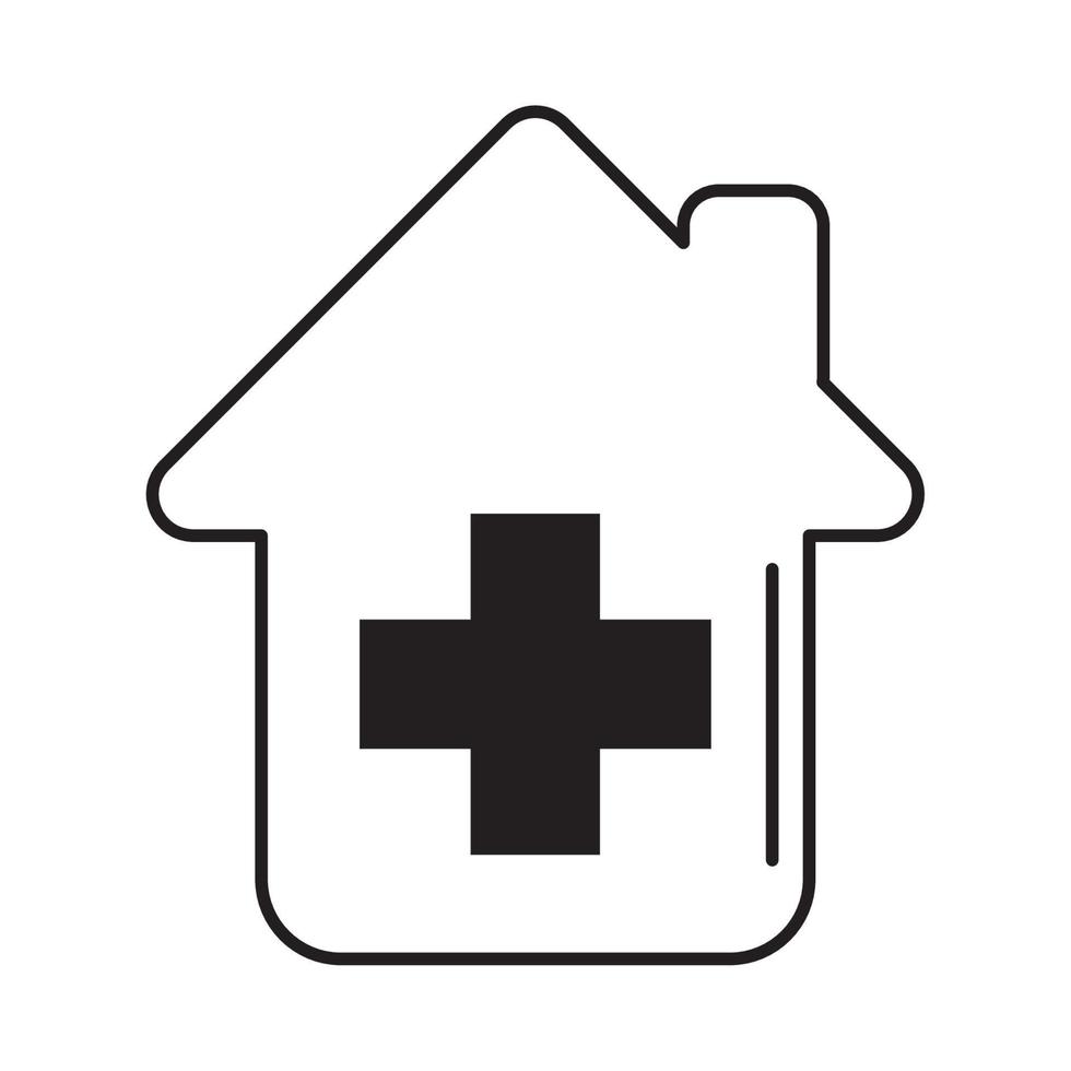 virus covid 19 pandemic quarantine house care line style icon vector