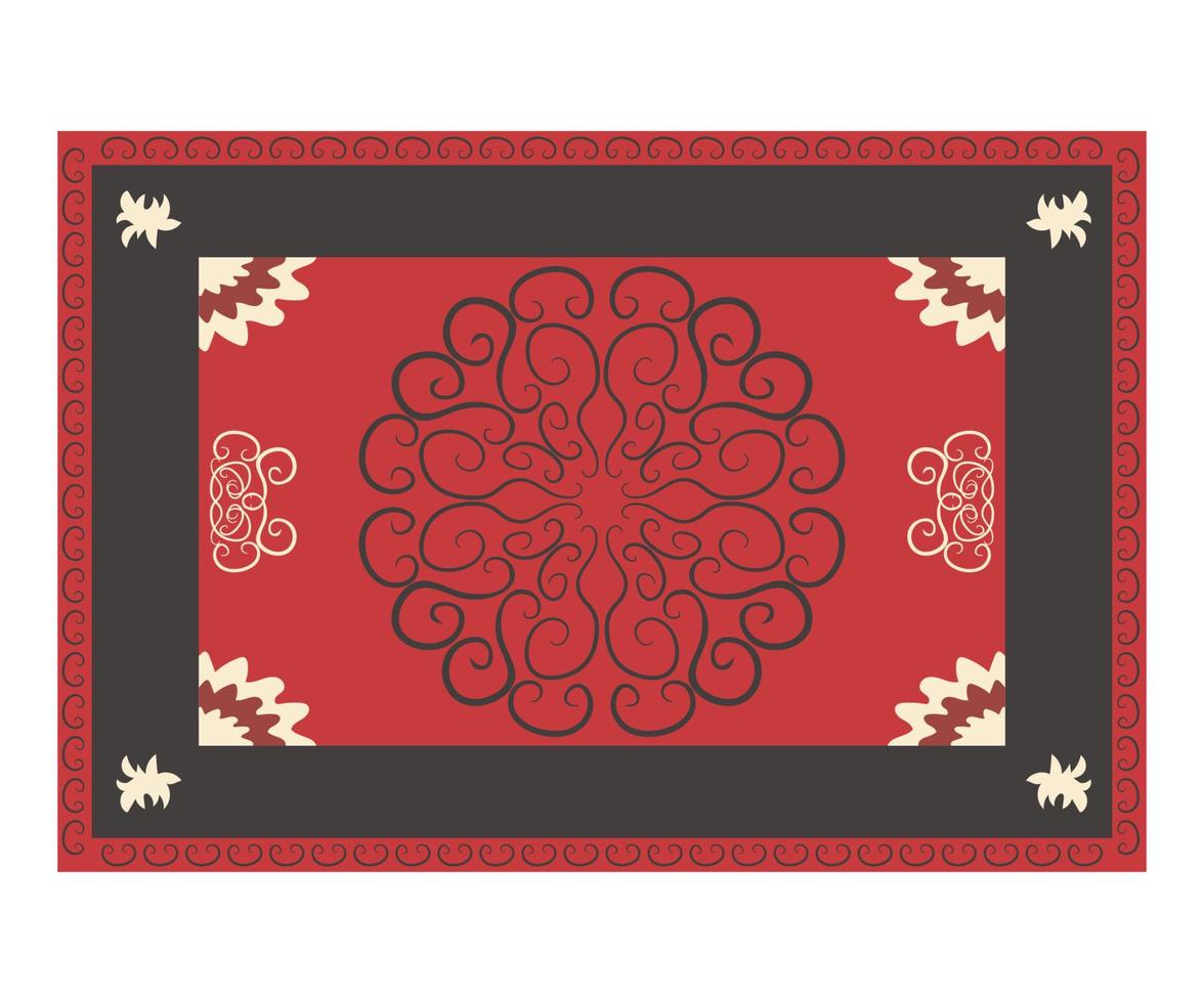 persian carpet in red tones vector