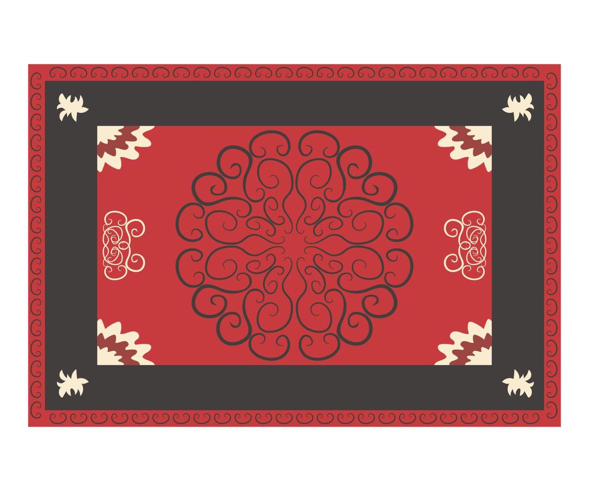 persian carpet in red tones vector