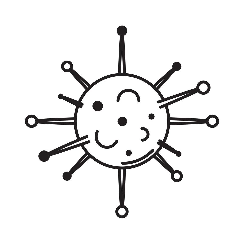 covid 19 pandemic virus microbe cell line style icon vector
