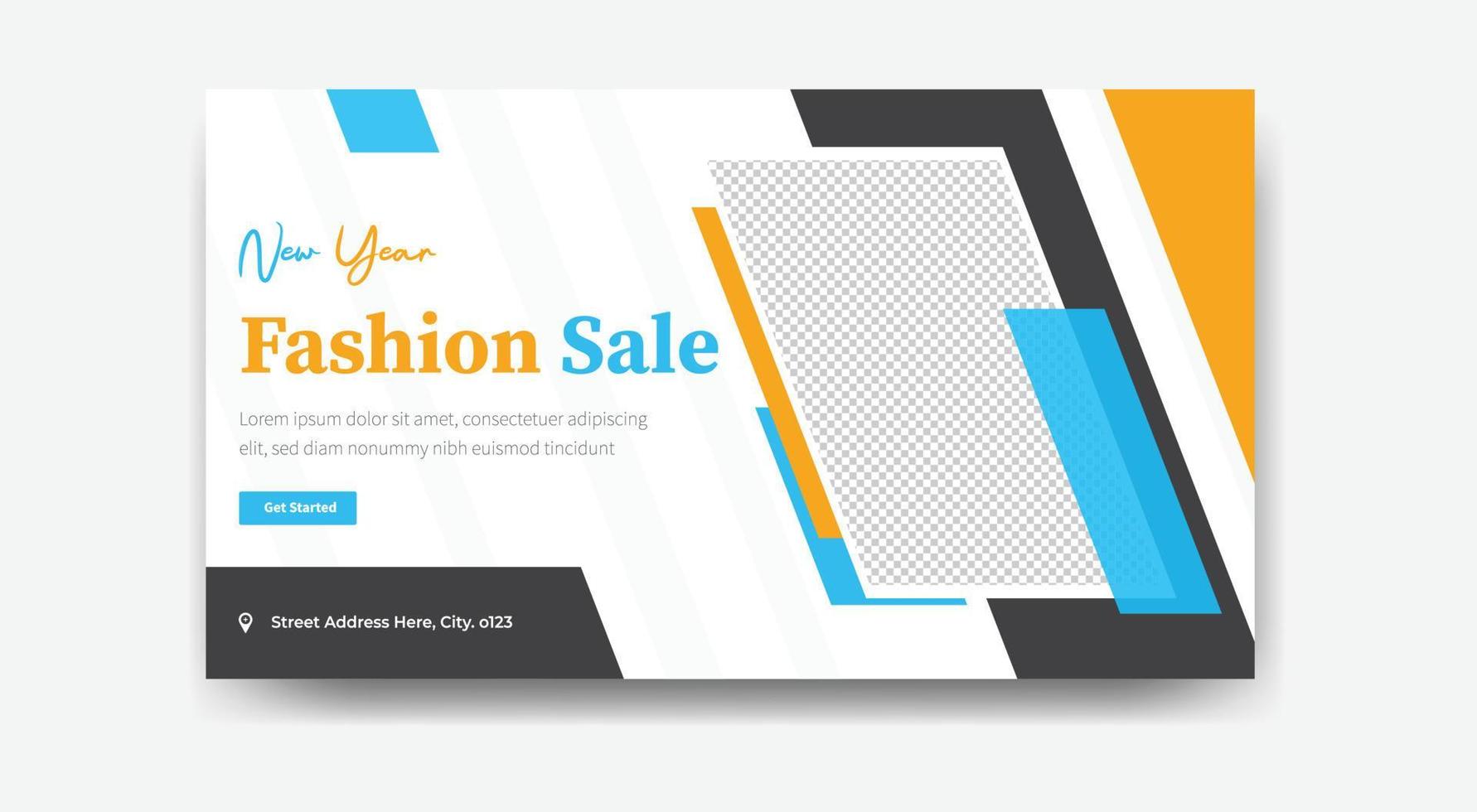 new year fashion sale thumbnail design free vector