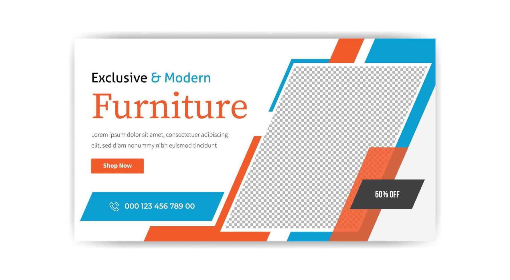 exclusive and modern furniture banner web template design free vector