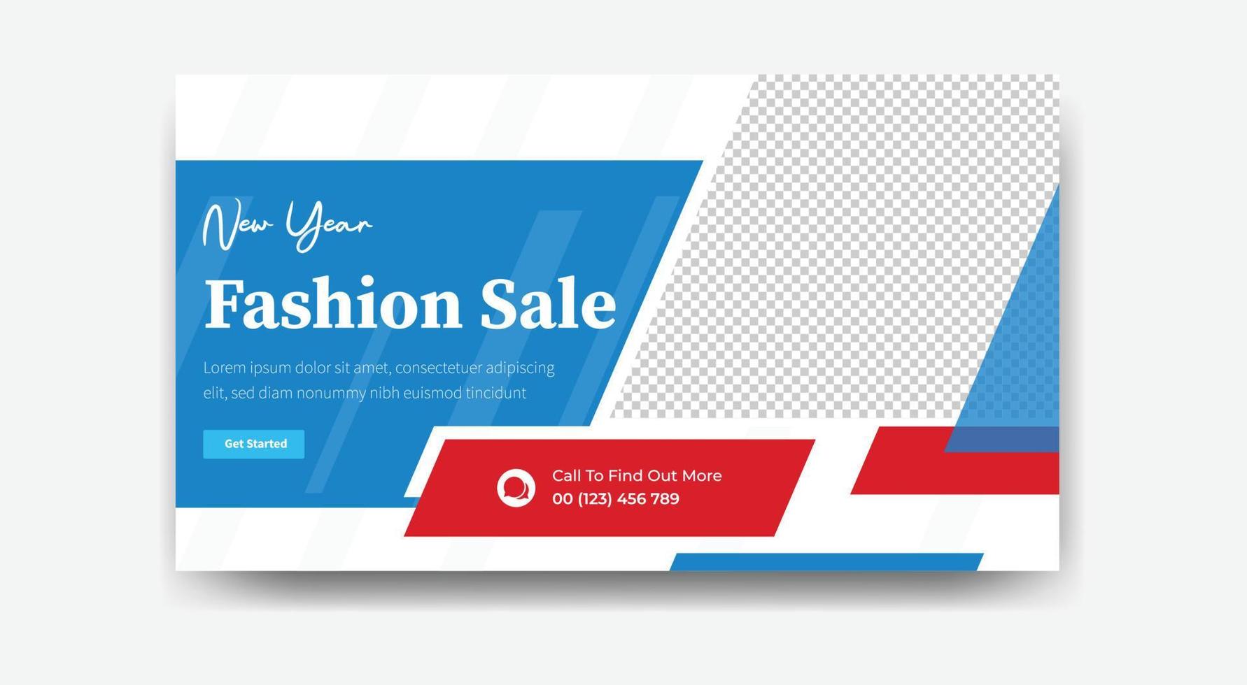 new year fashion sale thumbnail design free vector
