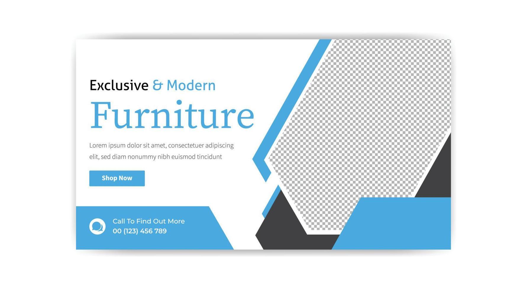 exclusive and modern furniture banner web template design free vector