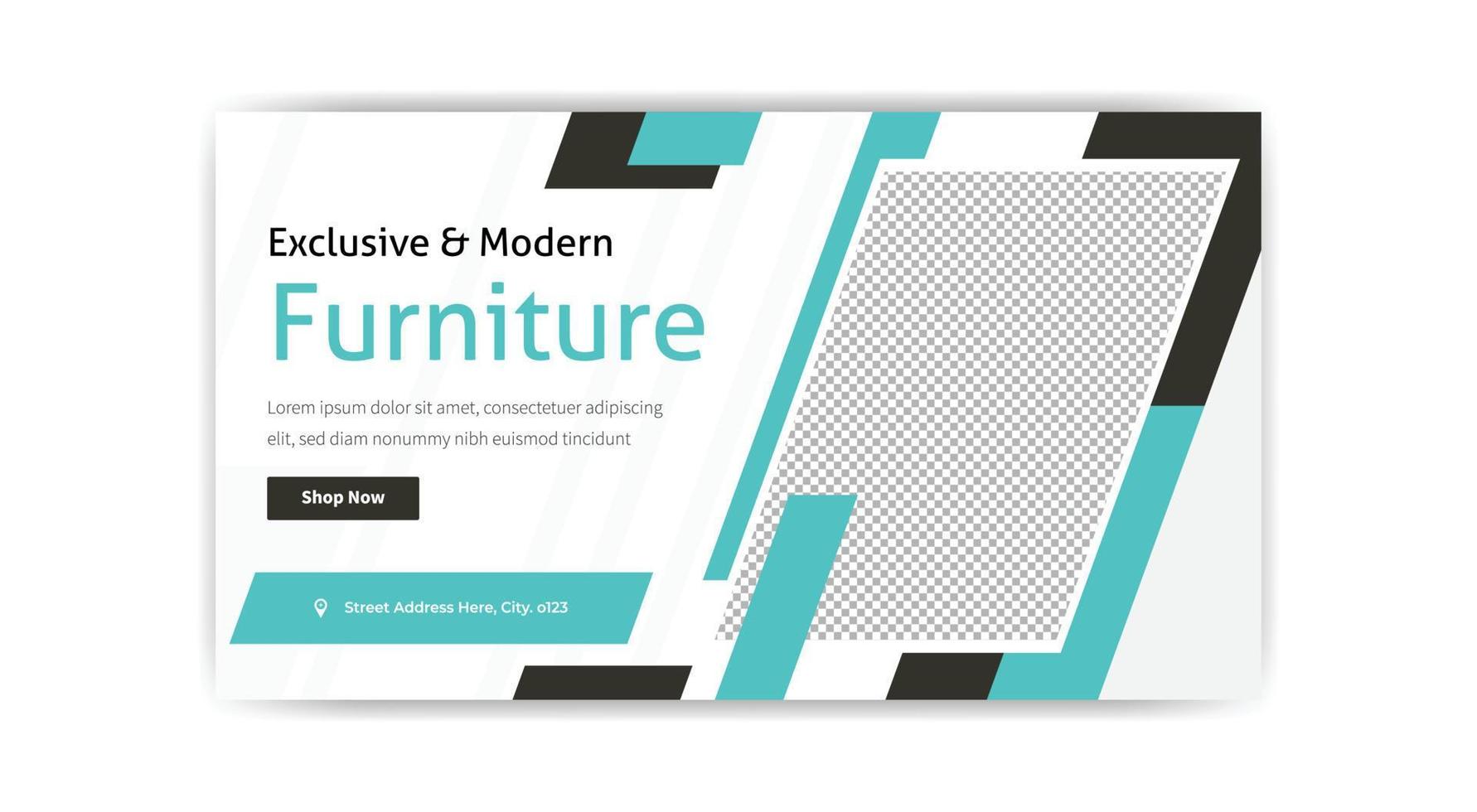 exclusive and modern furniture banner web template design free vector
