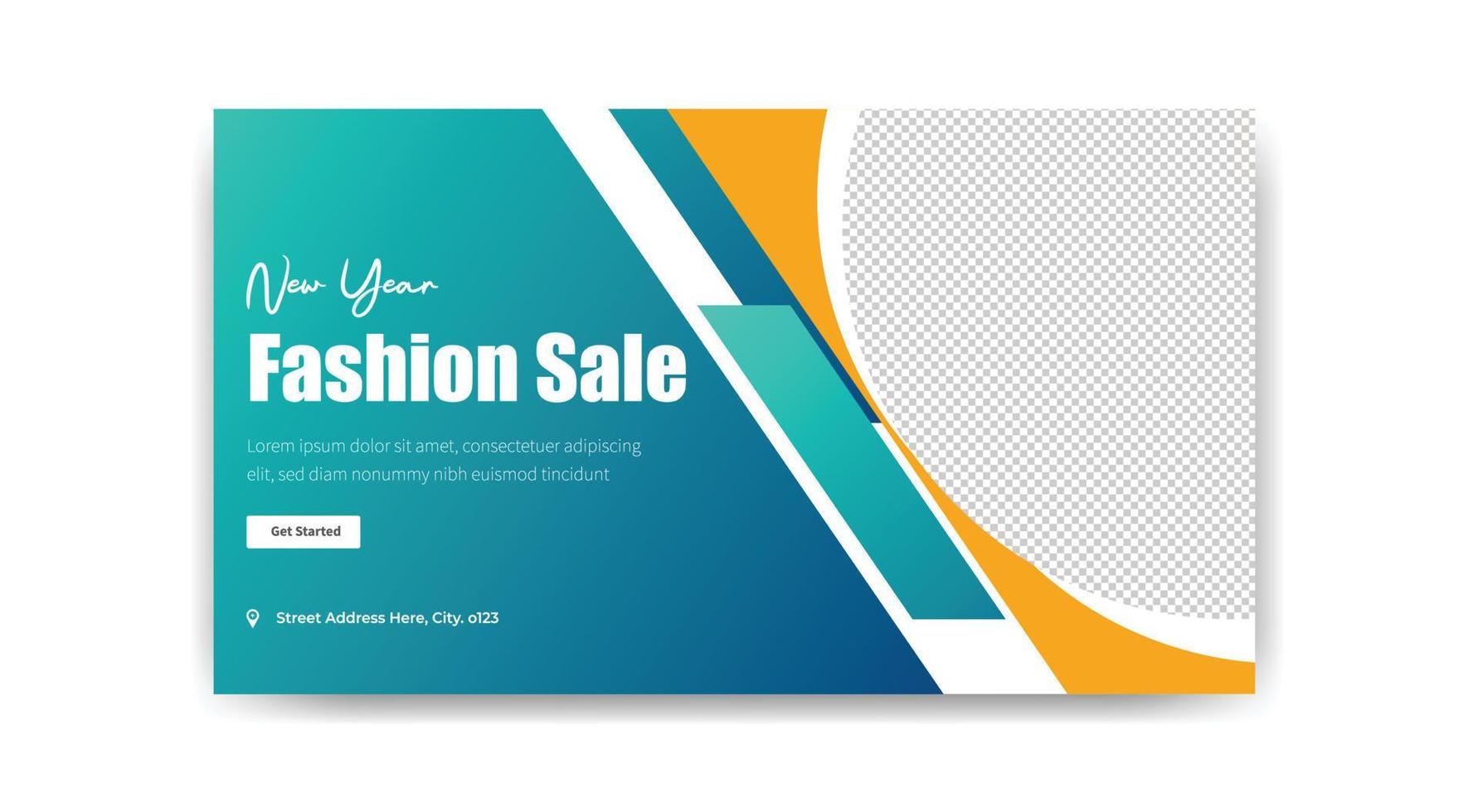 new year fashion sale thumbnail design free vector