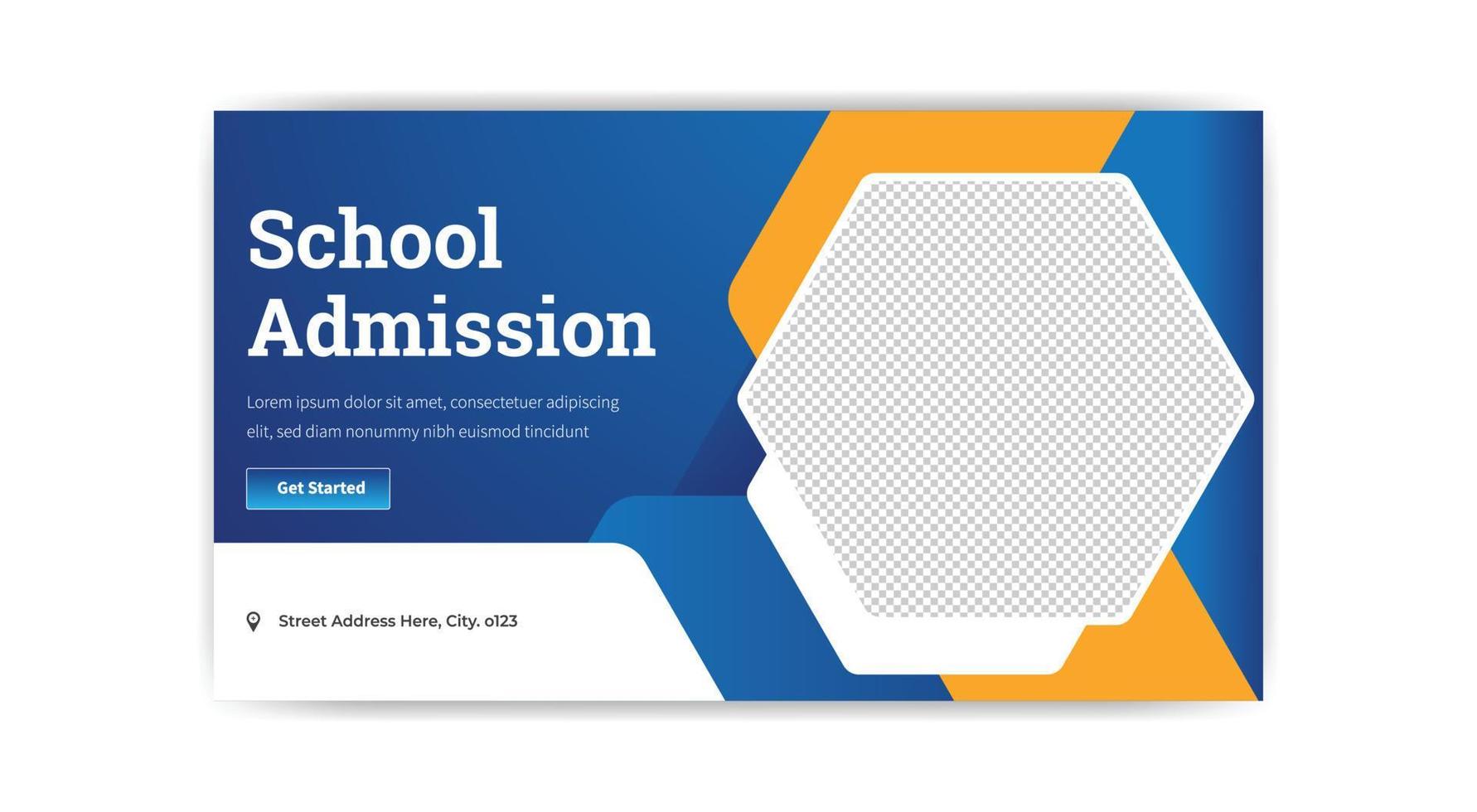 school admission thumbnail banner design free vector