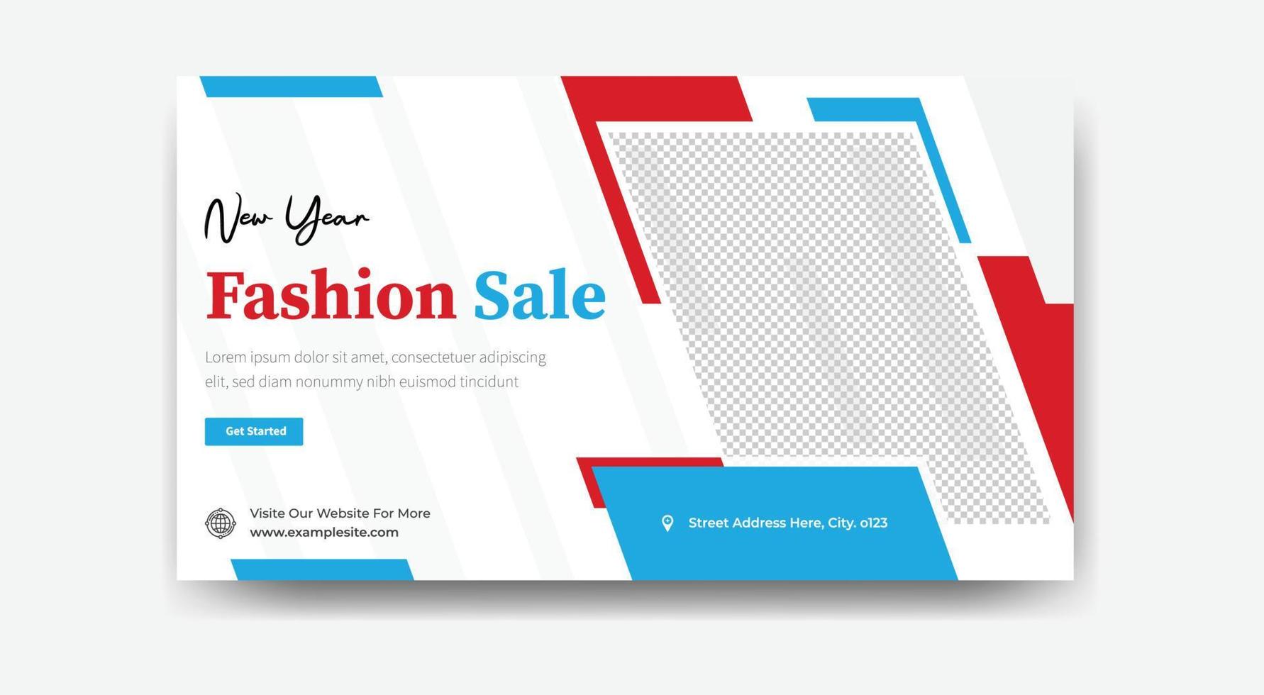new year fashion sale thumbnail design free vector