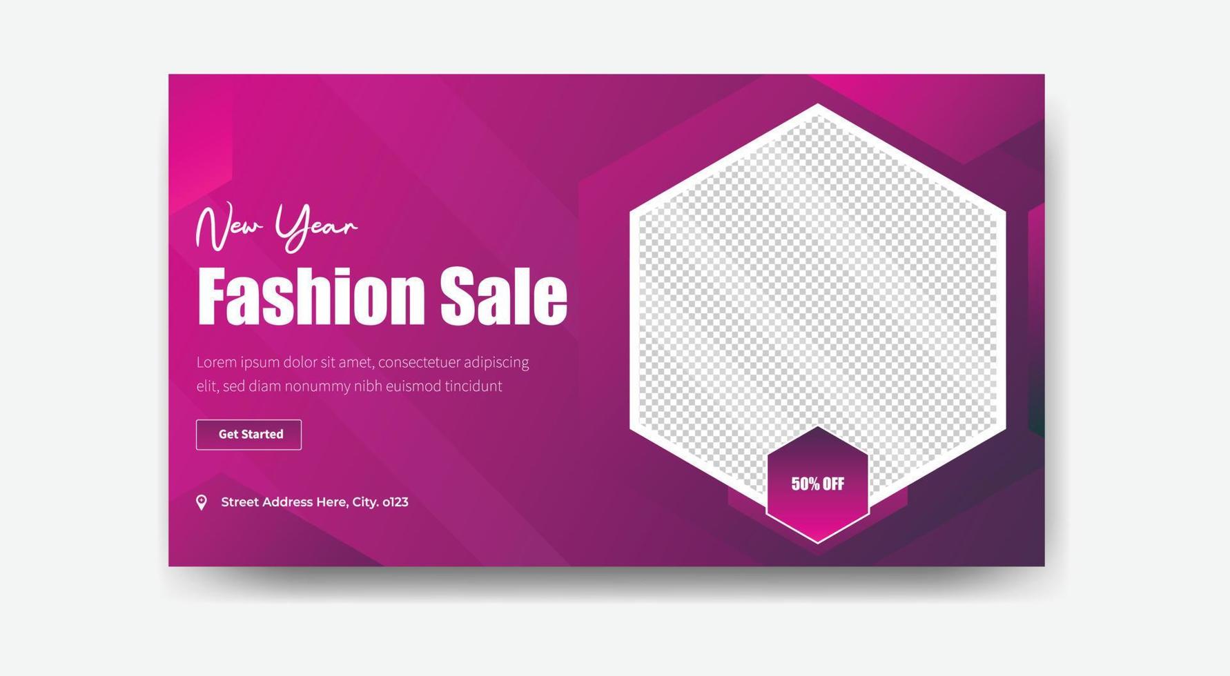 new year fashion sale thumbnail design free vector