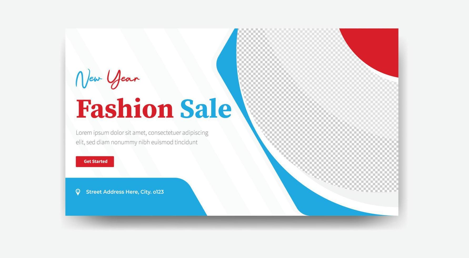 new year fashion sale thumbnail design free vector