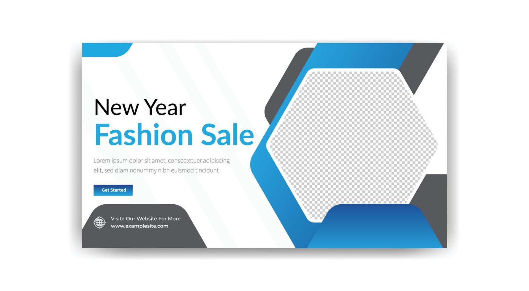 new year fashion sale thumbnail design free vector