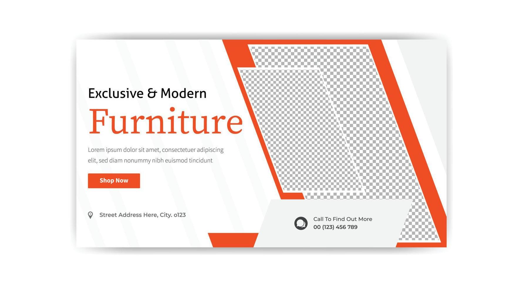 exclusive and modern furniture banner web template design free vector